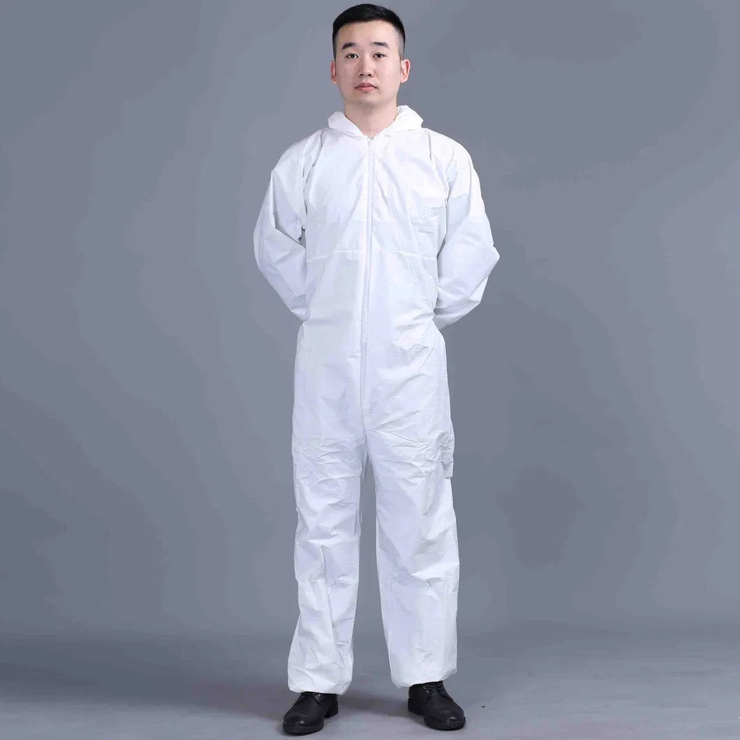 Hot Sale Disposable High Quality Single Use Safeguard Waterproof Breathable SMS Coverall with Hood