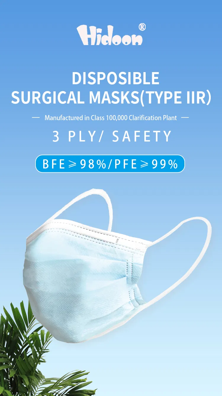 in Stock Earloop Disposable Non Woven 3 Ply Surgical Medical Face Mask