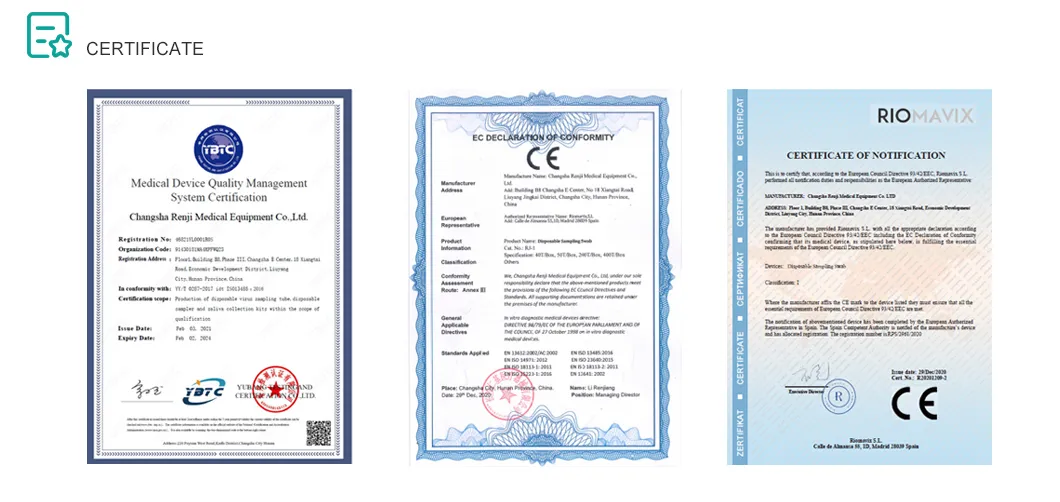 Inactive and Active Vtm Sampling Tube with CE Certification for Preserve Rna Samples Viral Transport Medium Kit