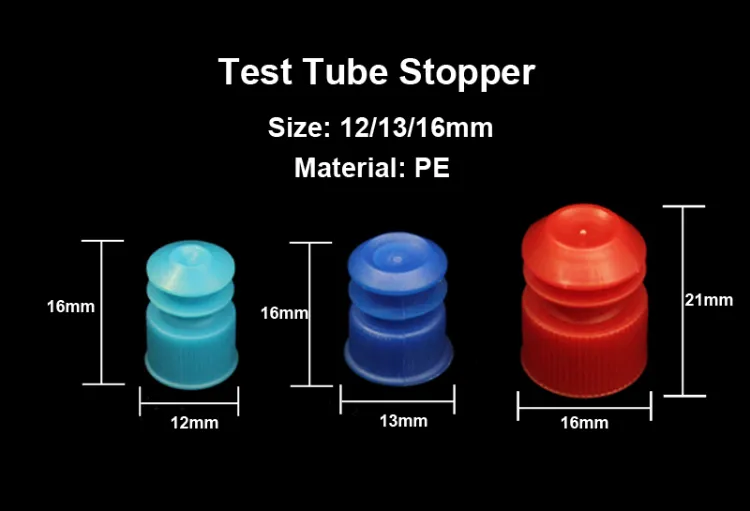 Lab Disposable 12mm 13mm 16mm Test Tube Stopper PE Materile