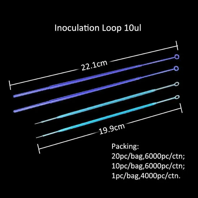 Laboratory Disposable Sterile Plastic 1UL 10UL Inoculation Loop Microbiology with CE