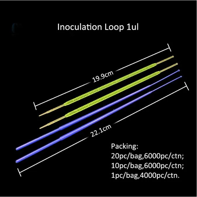 Laboratory Disposable Sterile Plastic 1UL 10UL Inoculation Loop Microbiology with CE