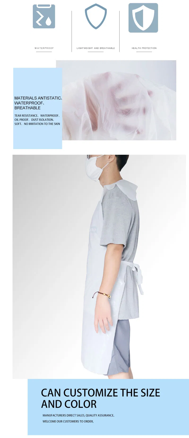 Manufacturer Surgical Disposable Isolate Sleeveless Gonws