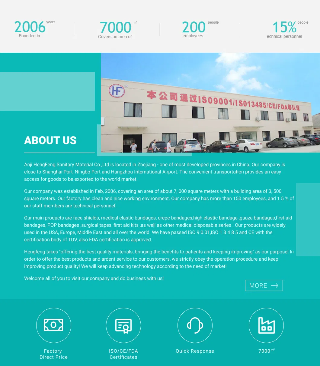 Mdr CE Approved Brand of Self-Adhesive Bandage for Humans or Animals Without Clip