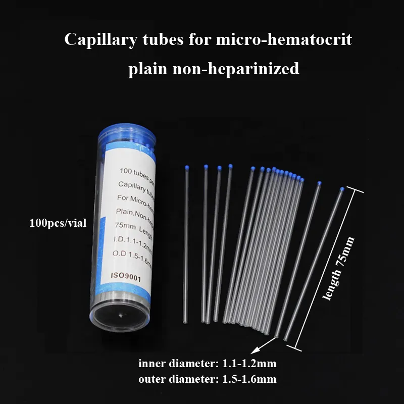 Medical Blue Glass Without Heparin Micro-Hematocrit Capillary Tubes
