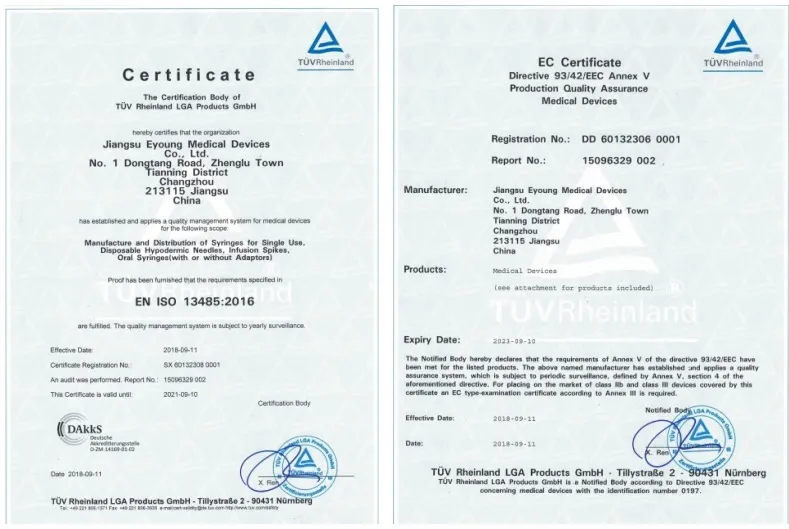 Medical Disposable Syringe with Needle for Human 1cc 5cc