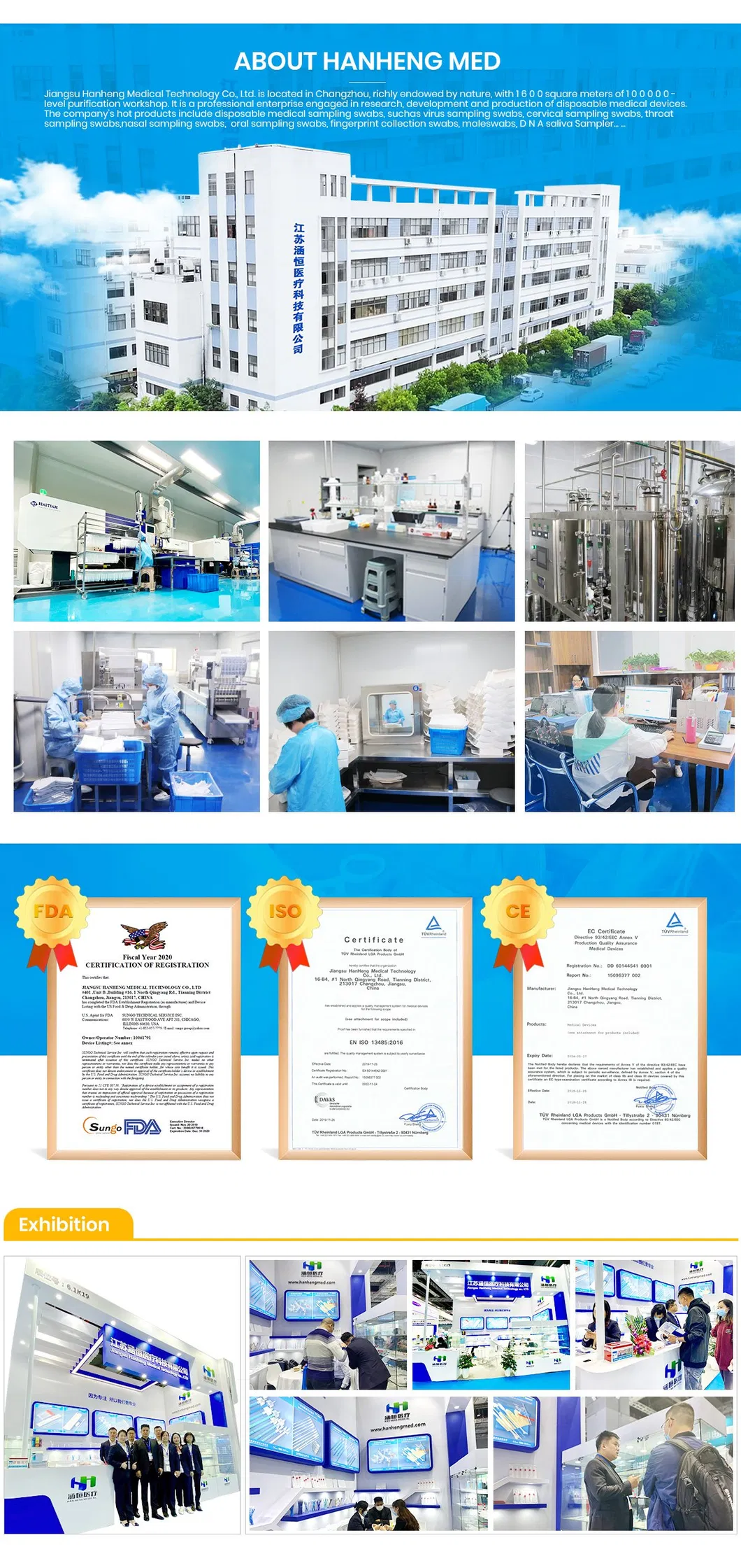 Medical Factory Disposable Lab Test Genetic Testing Sterile Home Oral Specimen Collection Sponge Swab Kit for Hospital