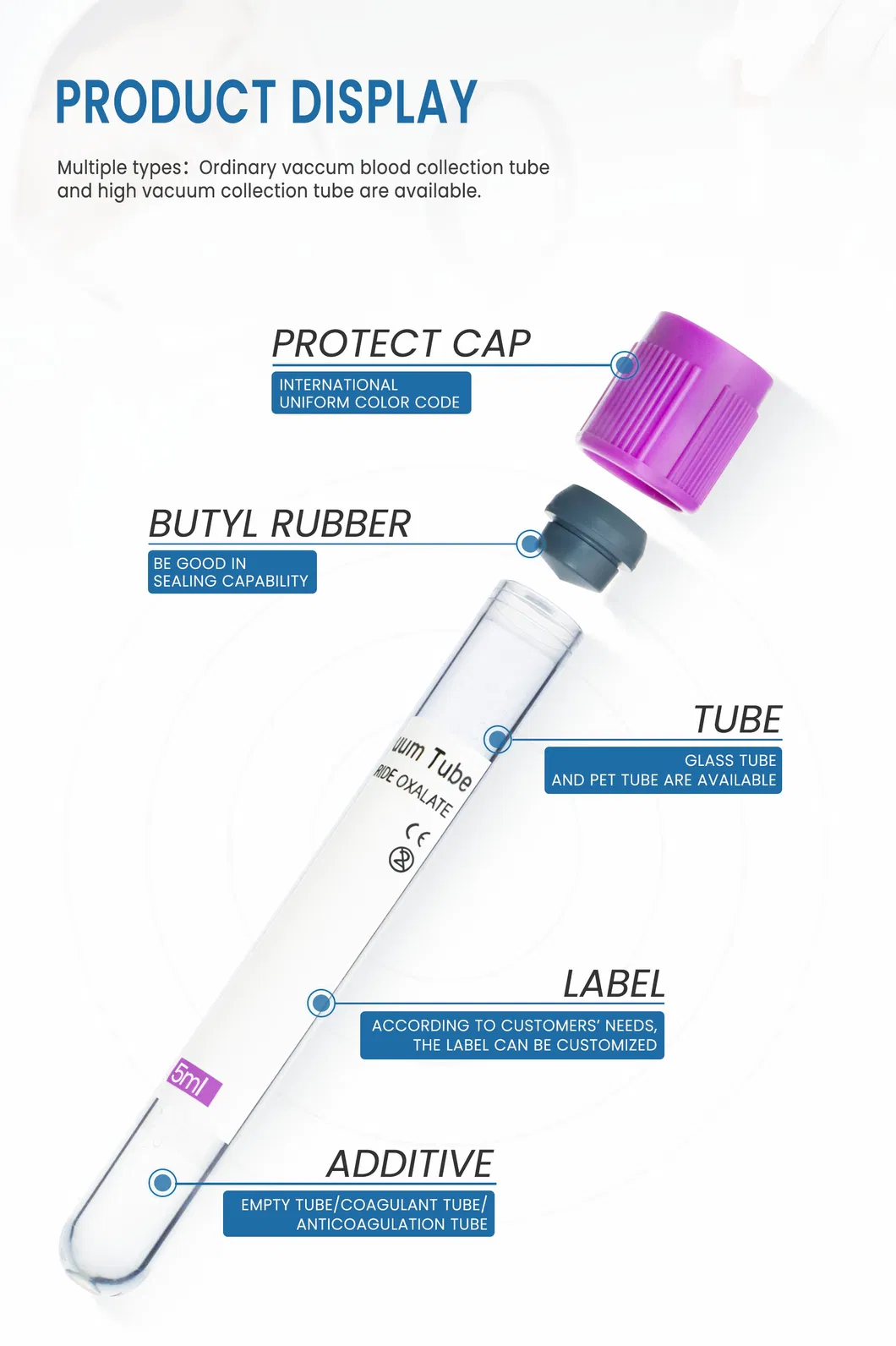 Medical-Grade Prp Vacutainer with Customized Size for Single Use Only