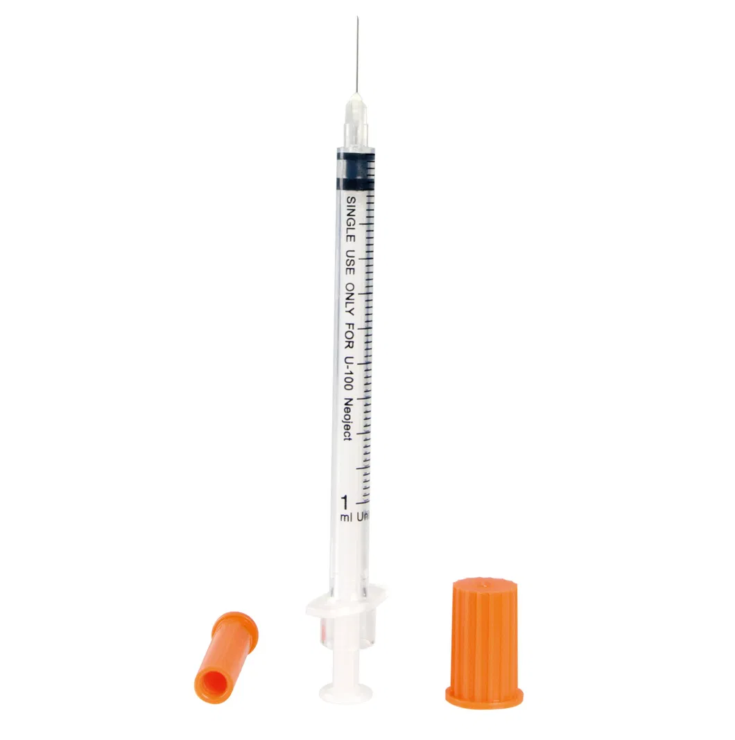 Medical Supply Disposable Sterile Insulin Syringe with Fixed Needle