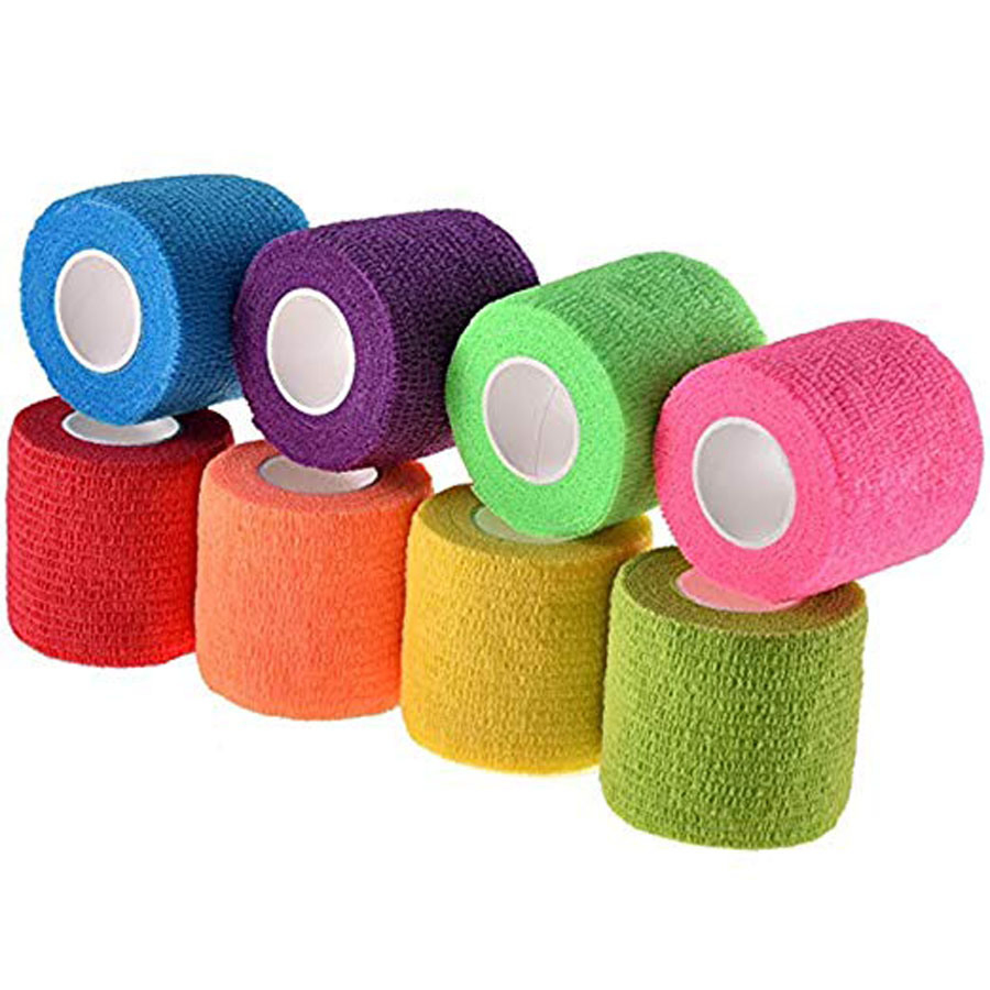 Medical Wound Dressing Red (Blue) Line Elastic Crepe Bandage Medical ISO13485 Approved with OEM