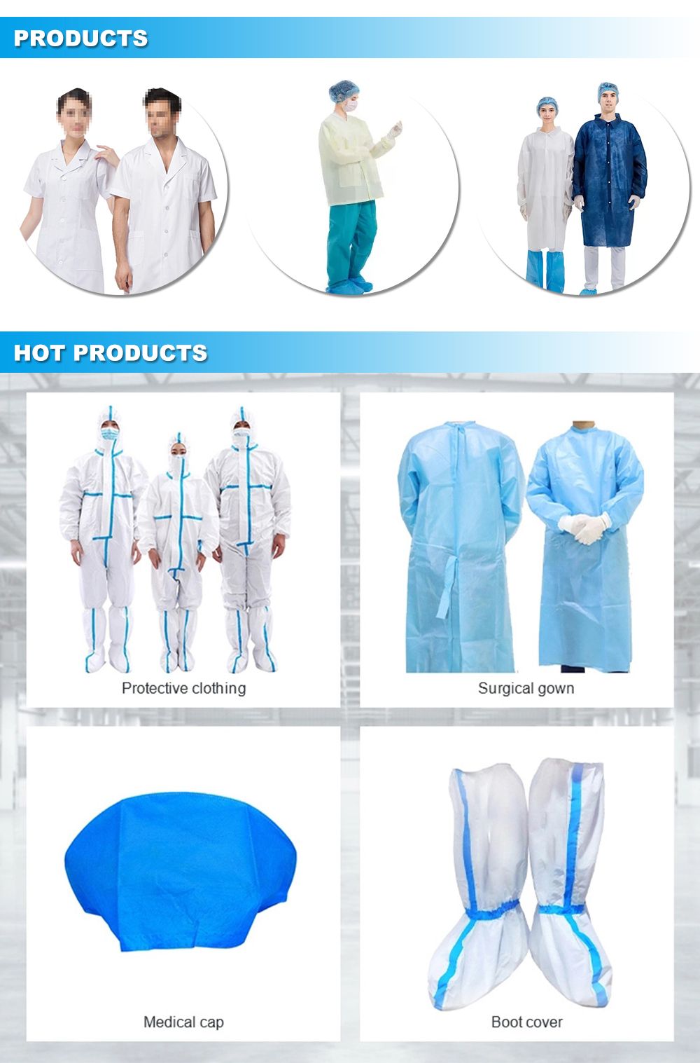 Non Woven Disposable Lab Coat Hospital Disposable Visitor Gown