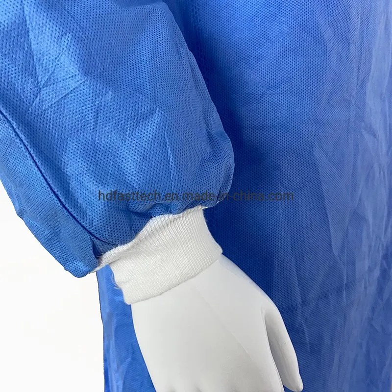 Non Woven Knit Cuff Wholesale SMS Surgical Gown Disposable with En13795
