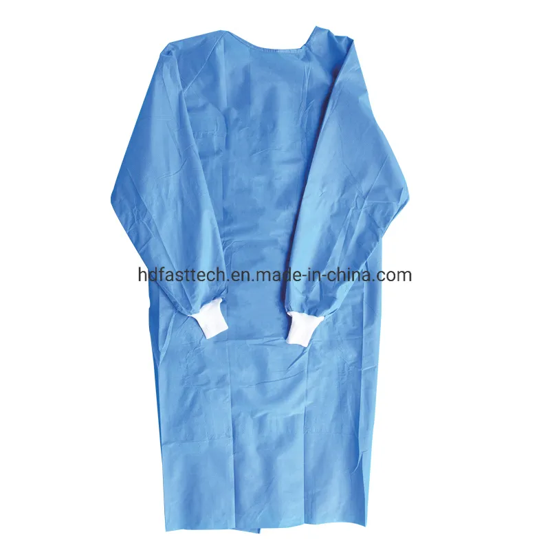 Non Woven Knit Cuff Wholesale SMS Surgical Gown Disposable with En13795