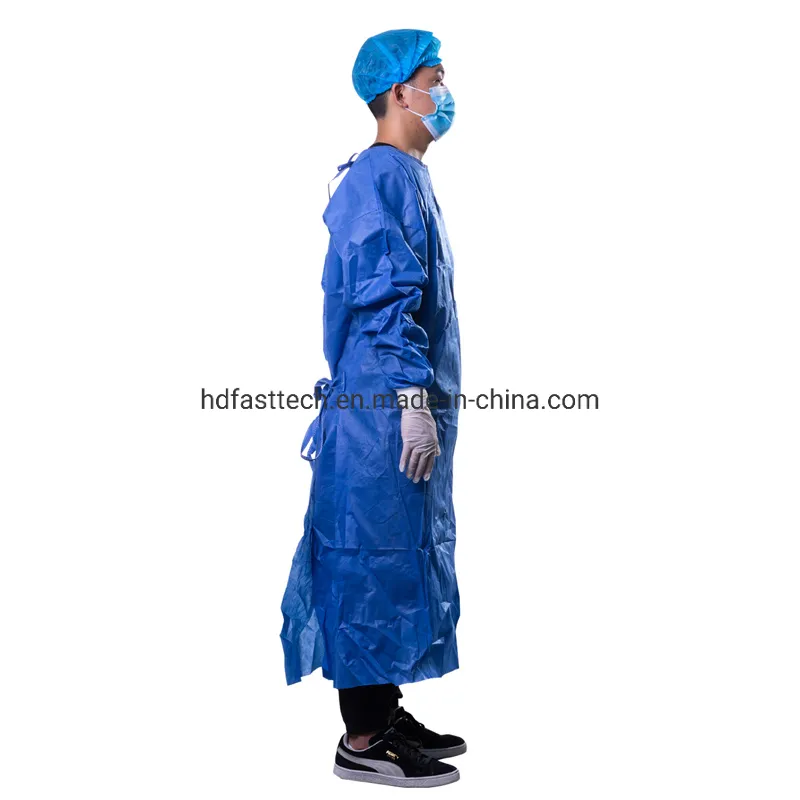 Non Woven Knit Cuff Wholesale SMS Surgical Gown Disposable with En13795