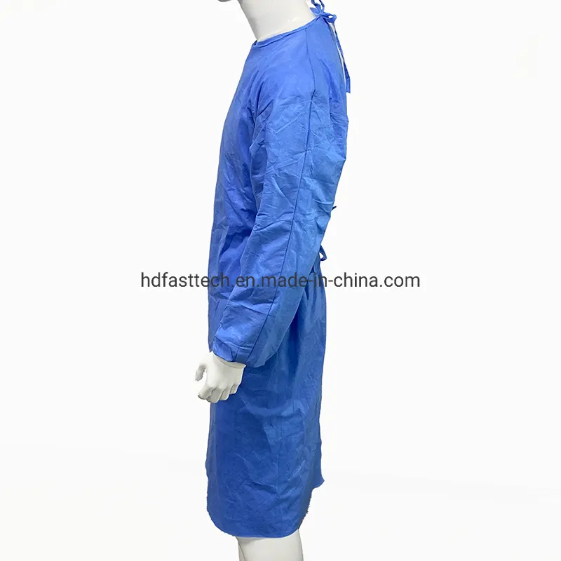 Non Woven Knit Cuff Wholesale SMS Surgical Gown Disposable with En13795