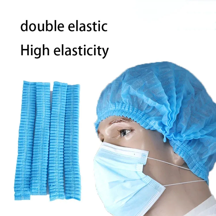 Nonwoven Fabric Medical Clip Cap for Hospital Lab Double Single Elastic Boffant Non-Mediacal Dustproof Anti-Dust Double Elastic Nurse Doctor
