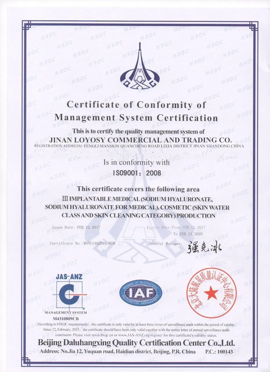 Original Manufacturer Supplied High Quality Dermal Use Cross-Linked Hyaluronic Acid Gek Filler Ha Filler