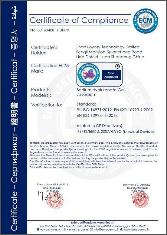 Original Manufacturer Supplied High Quality Dermal Use Cross-Linked Hyaluronic Acid Gek Filler Ha Filler