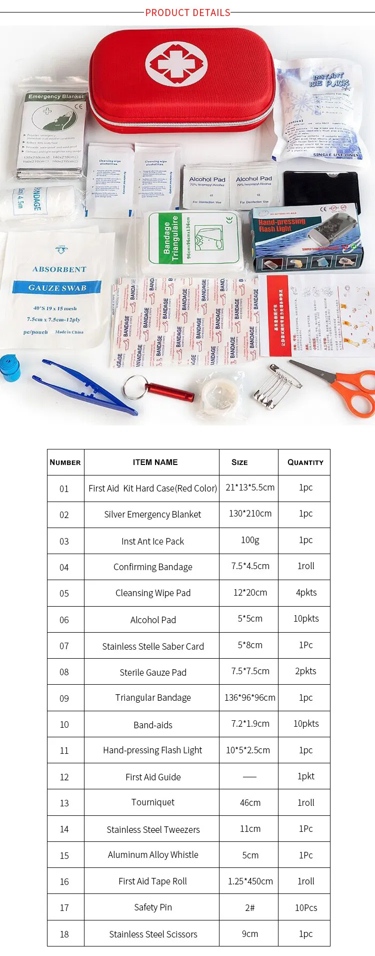 Outdoor Supplies Military Emergency First Aid Survival Kit, Multifunctional Camping Equipment Survival First Aid Kit