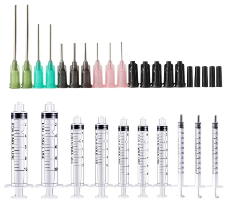 Precision Applications of Glue, 3ml 5ml Syringes and Blunt Tip Needles(14 15 16 18 19 20 21 22 23 25 Ga) - Great for Liquid Measurement, Ink Filling and Oil Dis