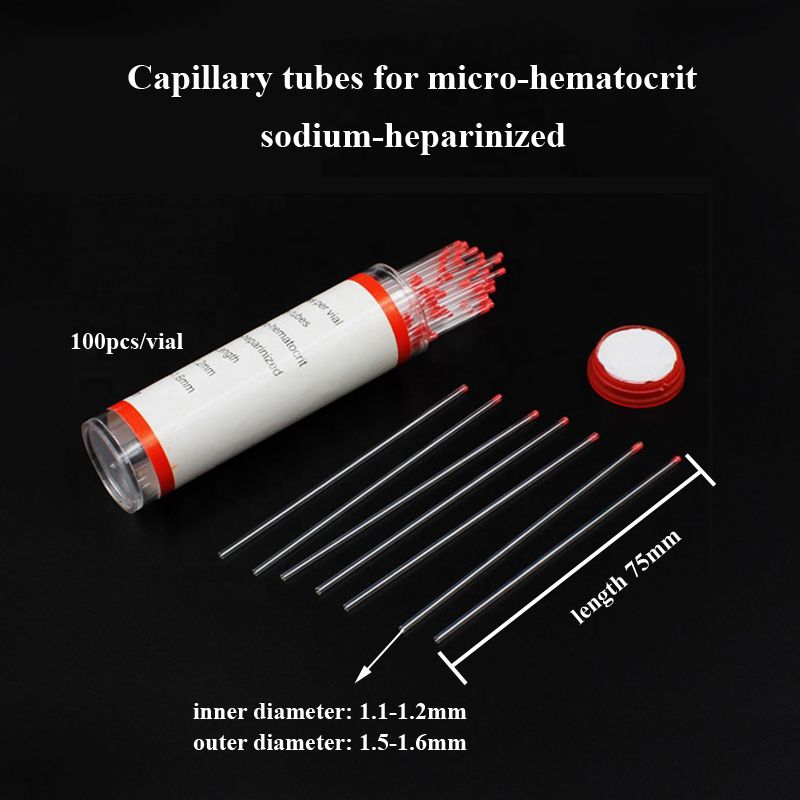 Red Micro Hematocrit Capillary Tube with Heparin