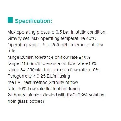 Single Double Scale in Green Blue Infusion Tube Set ABS PC Hgih Precision Flow Regulator
