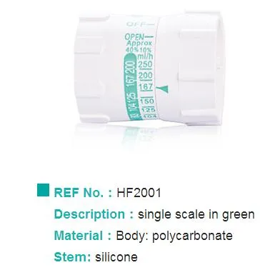 Single Double Scale in Green Blue Infusion Tube Set ABS PC Hgih Precision Flow Regulator