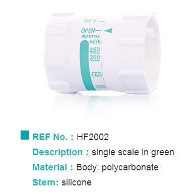 Single Double Scale in Green Blue Infusion Tube Set ABS PC Hgih Precision Flow Regulator