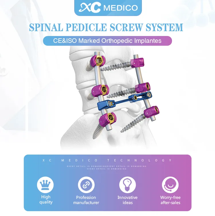 Spinal Implants Orthopedic Surgical Polyaxial Titanium Spine Pedicle Screw