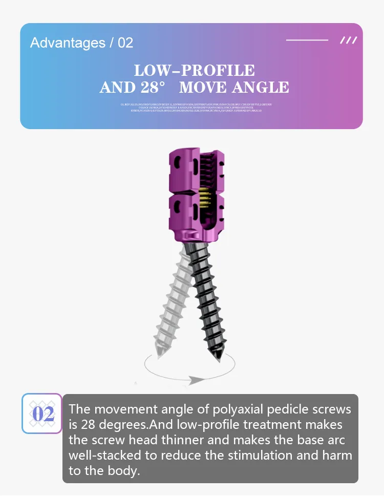 Spinal Implants Orthopedic Surgical Polyaxial Titanium Spine Pedicle Screw