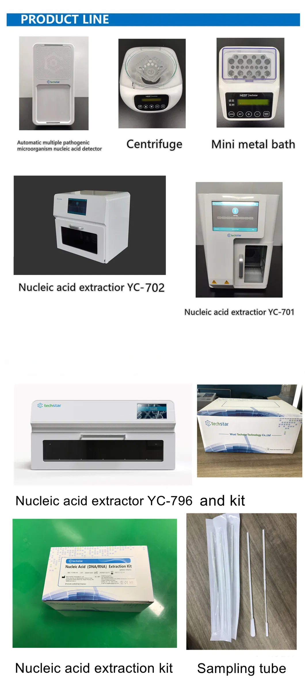 Techstar Swab Disposable Sampling Tube Lab Tube with Preserve Fluid Preservation Solution