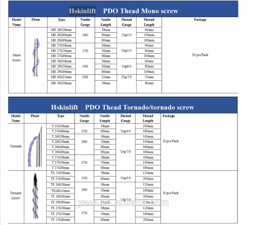 Thread Aesthetic Medical Mono/Screw/Tornado/Cog Pdo Thread Face Lift