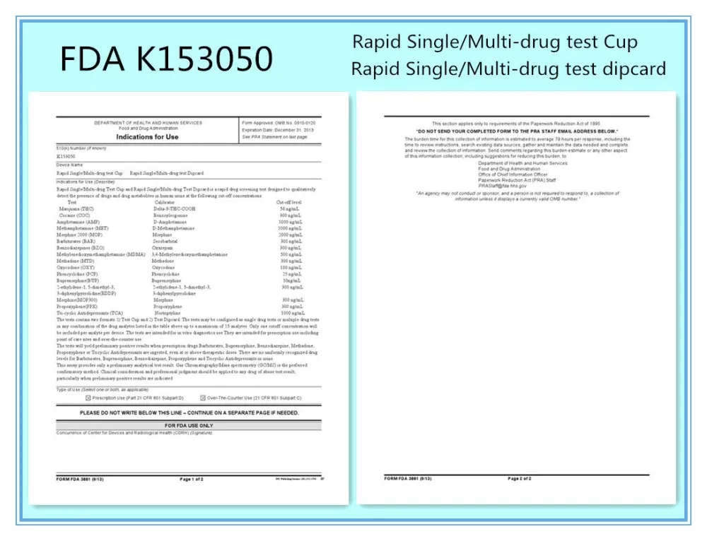 Tri-Cyclic Antidepressants (TCA) High Sensitive 1000ng/Ml Drug Test Strips