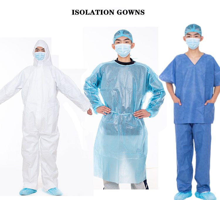 Waterproof/Plastic Nonwoven Disposable Protective Isolation Gown for Doctor/Visitor