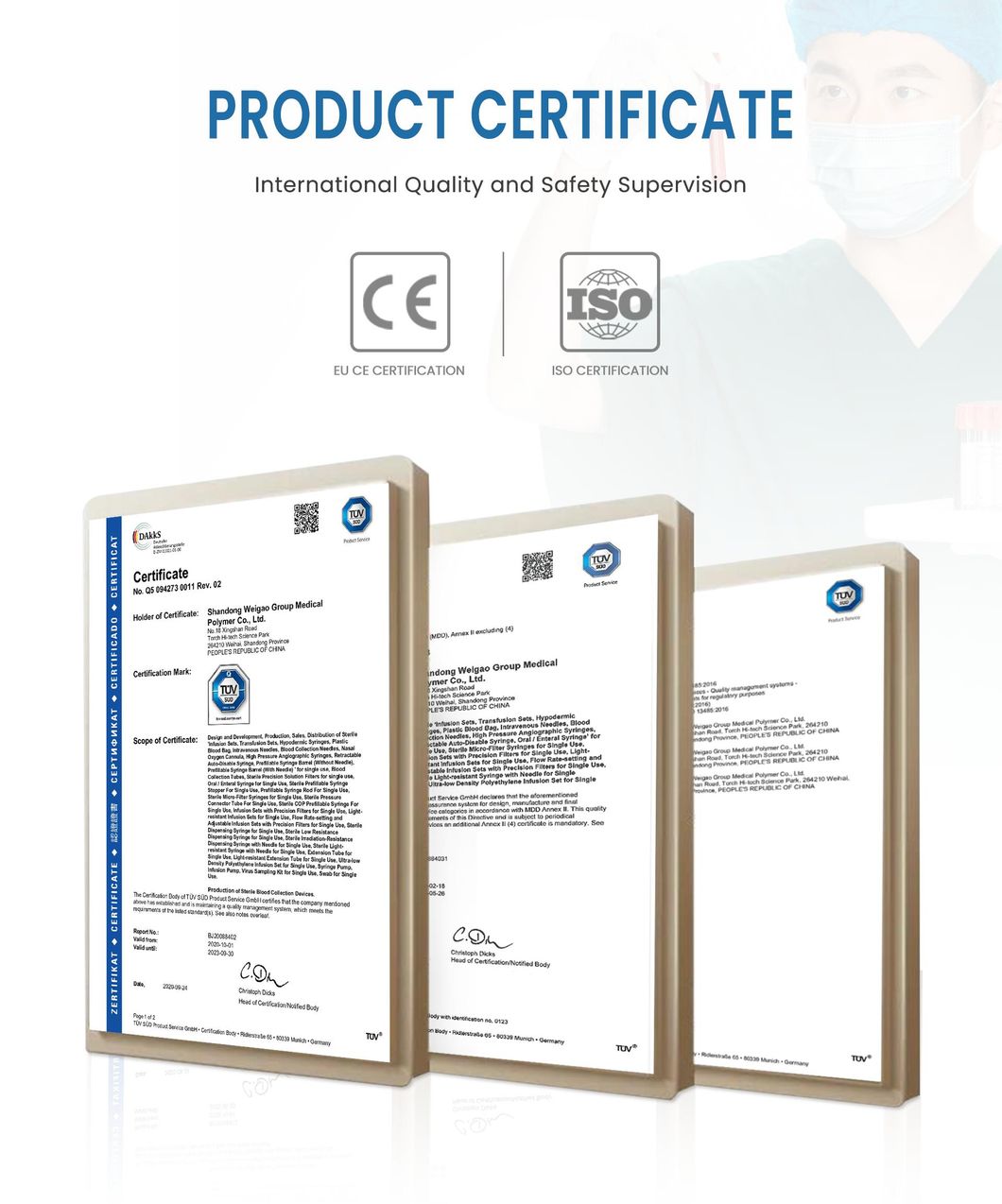 Wego CE Approved Sterile Disposable 1cc Syringe with Needle Manufacturer Hypodermic Syringes