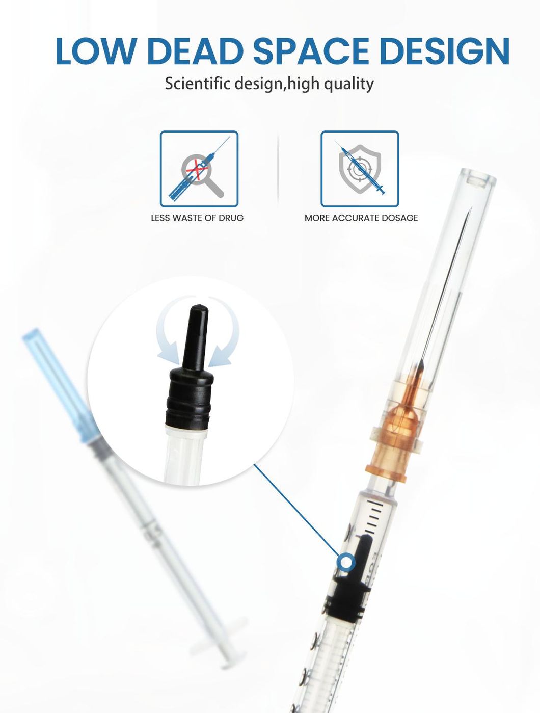 Wego CE Approved Sterile Disposable 1cc Syringe with Needle Manufacturer Hypodermic Syringes