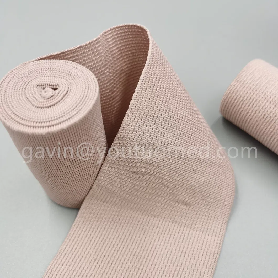 White Medical Disposable Cotton Interwoven Elastic Bandage Hemostatic Bandage PBT Wrinkle Elastic Bandage 15cm*4.5m 95g