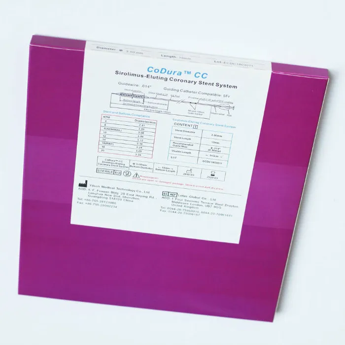 Whole Price Des Stent Coronary Stent Sirolimus-Eluting Coronary Stent System