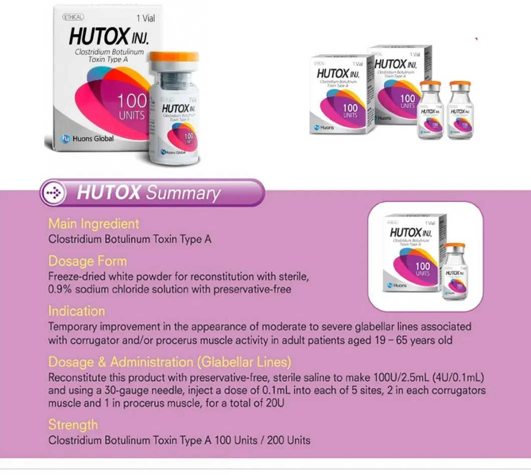 Wholesale Hyaluronic Acid and Innotox Liquid Botax Injection Rentox Hutox Bo Tulax Meditoxin Nabota Btx Wrinkle Removal 50ui 100uid Dermal Filler