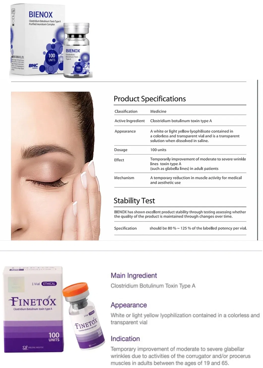 Wholesale Hyaluronic Acid and Innotox Liquid Botax Injection Rentox Hutox Bo Tulax Meditoxin Nabota Btx Wrinkle Removal 50ui 100uid Dermal Filler
