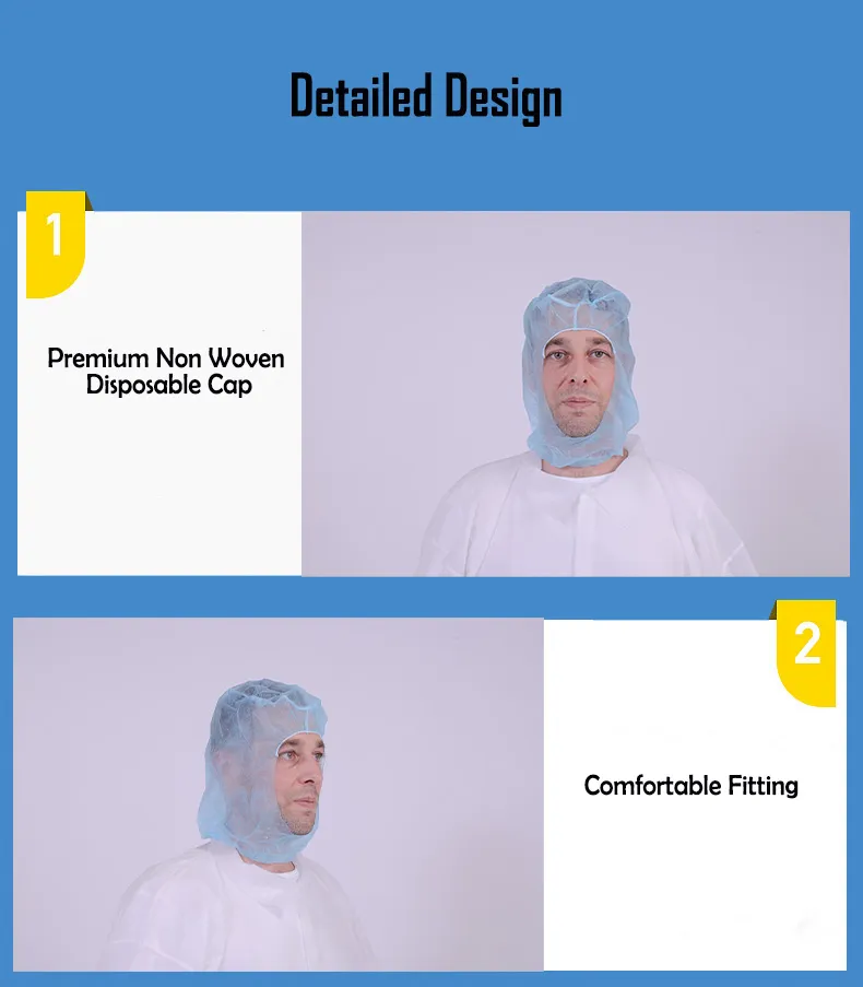 Wholesale Protective Disposable Non-Woven Hood Astronaut Cap Without Face Mask