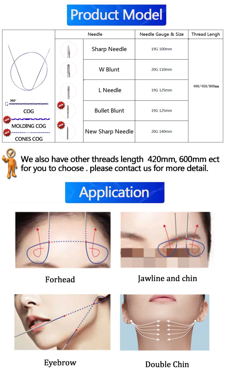 Yarn Wholesale Beauty V Line Lifting Face Wrinkle Removal Pdo with Needle Thread