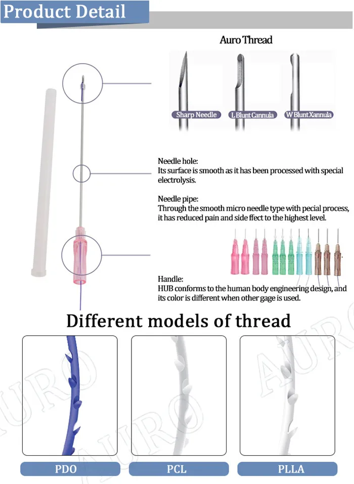 Yarn Wholesale Beauty V Line Lifting Face Wrinkle Removal Pdo with Needle Thread